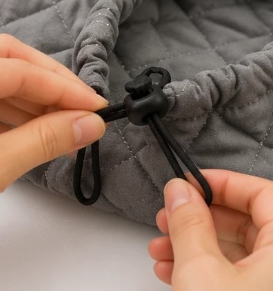 A detail of Crate Wrap's fastening hardware