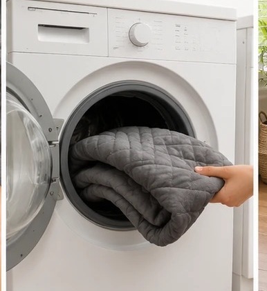 Crate Wrap going into the washing machine, easy care