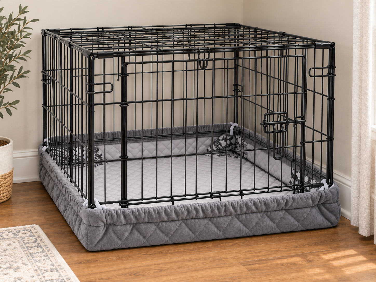 Crate Wrap fitted in a home, protecting the floor and baseboards