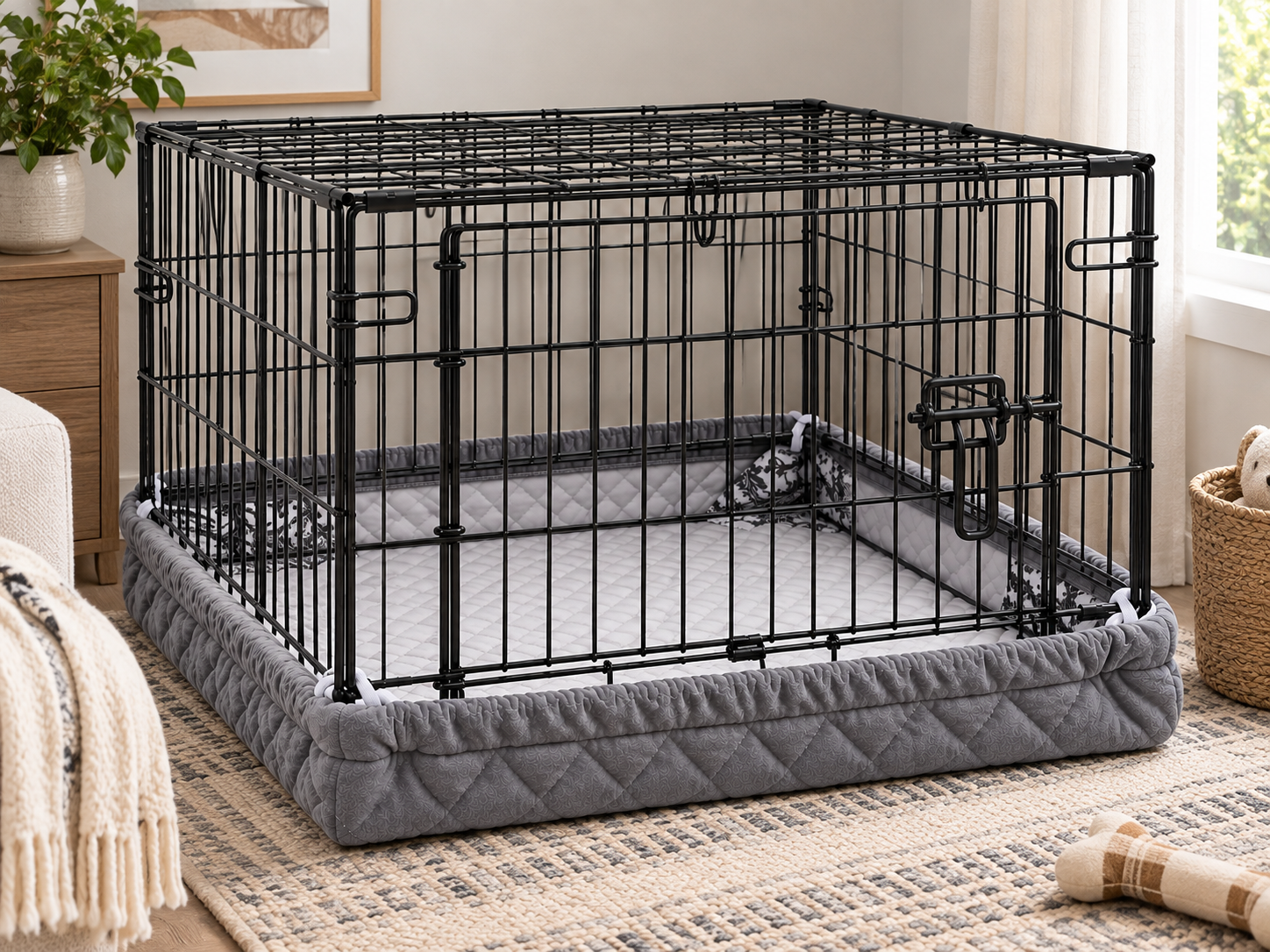 Crate Wrap covering the bottom and both sides of a crate