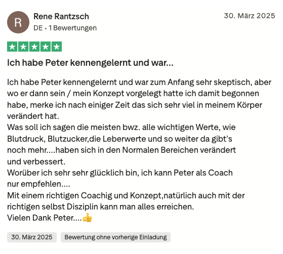 Trustpilot-Bewertung von Rene Rantzsch