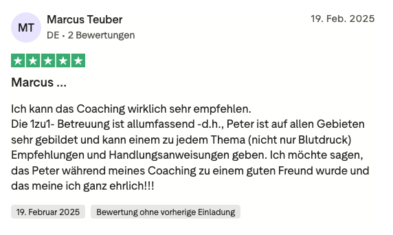 Trustpilot-Bewertung von Marcus Teuber