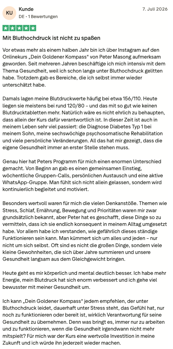 Trustpilot-Bewertung: Mit Bluthochdruck ist nicht zu spaßen