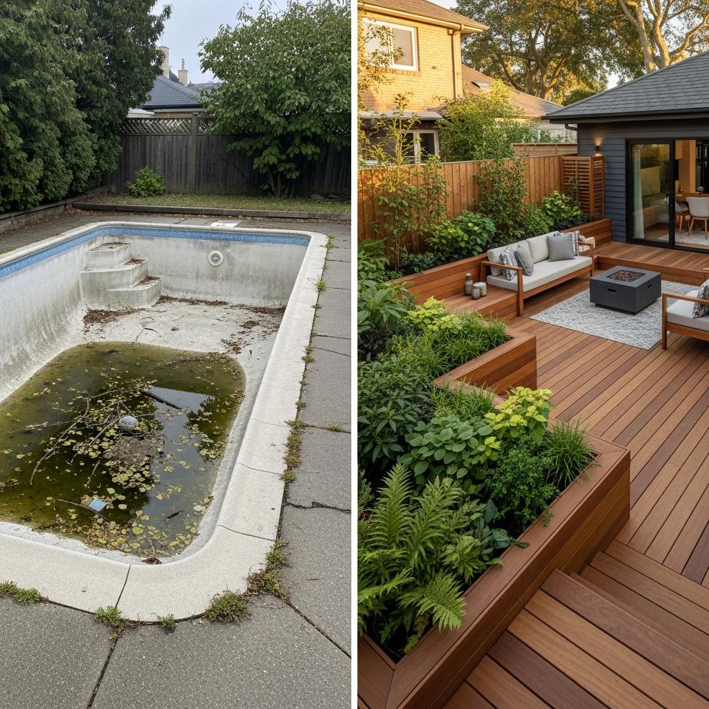 Pool Removal Before and After