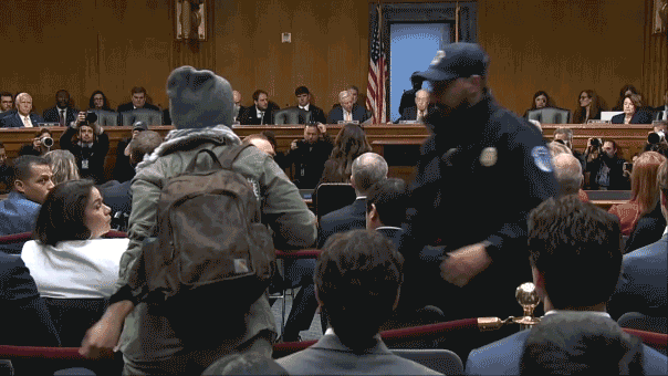 Protester Dragged from Kristi Noem’s Senate Confirmation