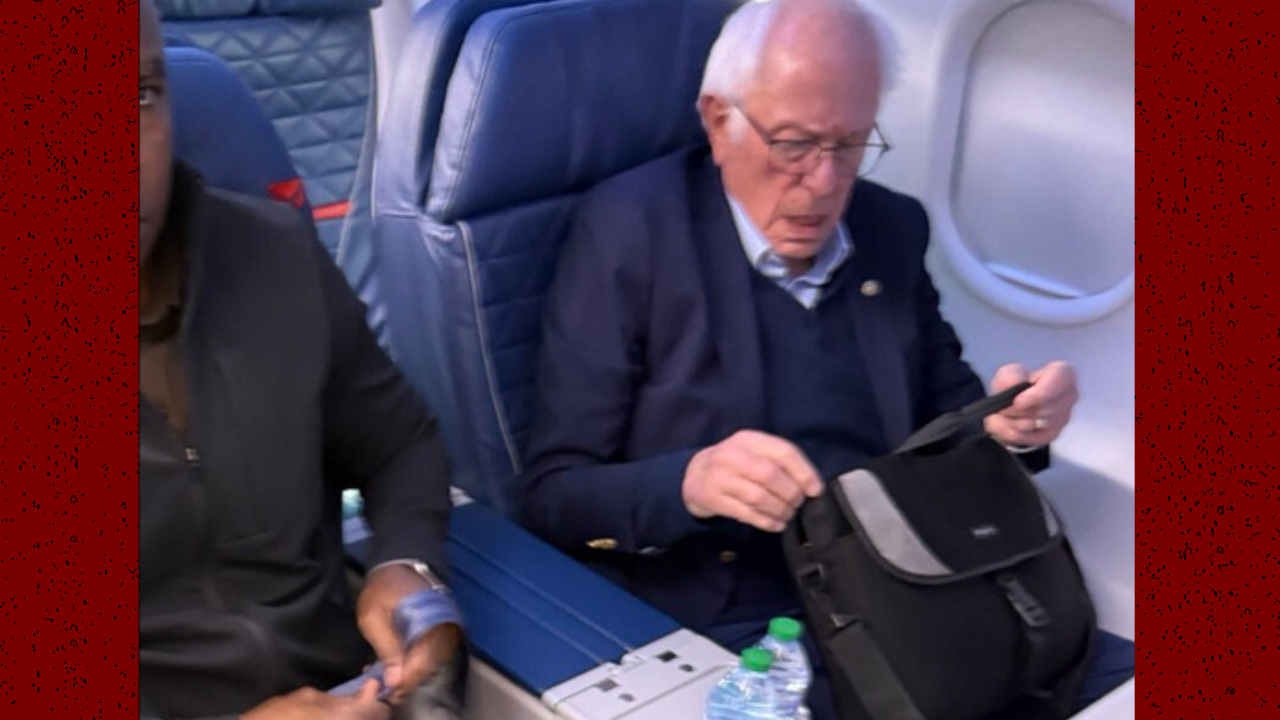 Senator Bernie Sanders Seen in First Class as Government Funding Impasse Continues