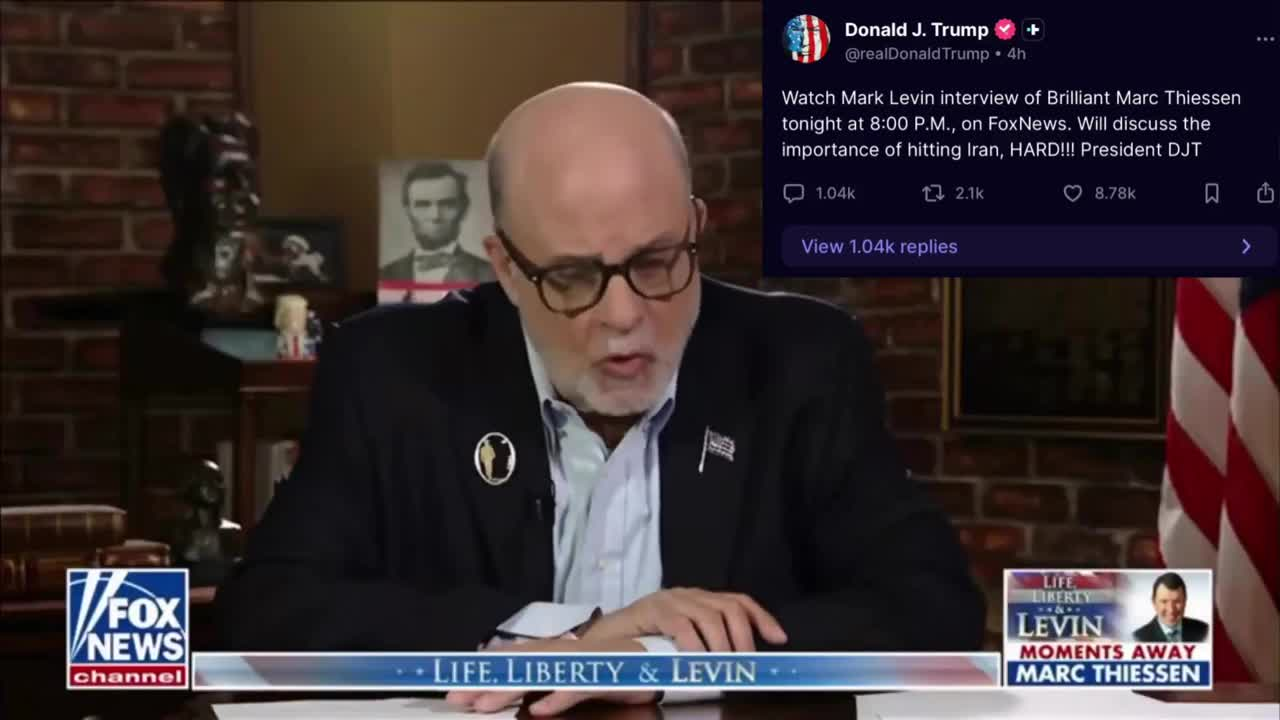 White House Rhetoric Intensifies as President Trump Directs Public to Levin Broadcast on Iran