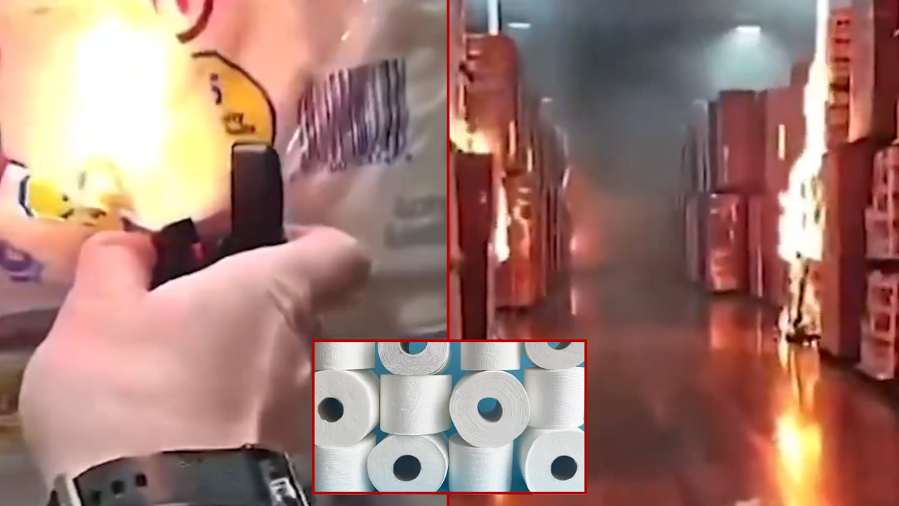 California Warehouse Worker Caught On Video Setting Toilet Paper On Fire