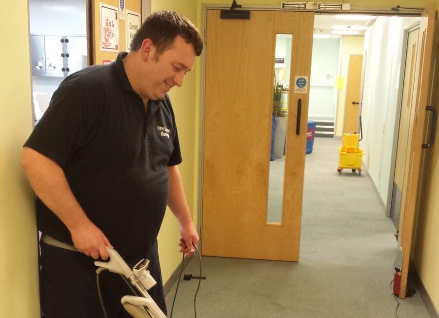 Tom from TWH Carpet Cleaning at work