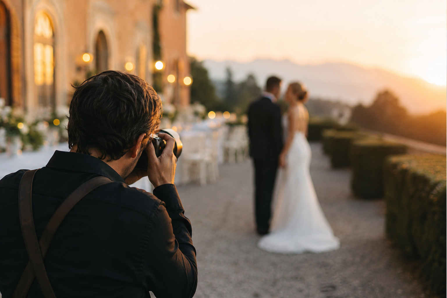 Fotograf discret surprinzând mirii natural - echipa foto-video la nuntă