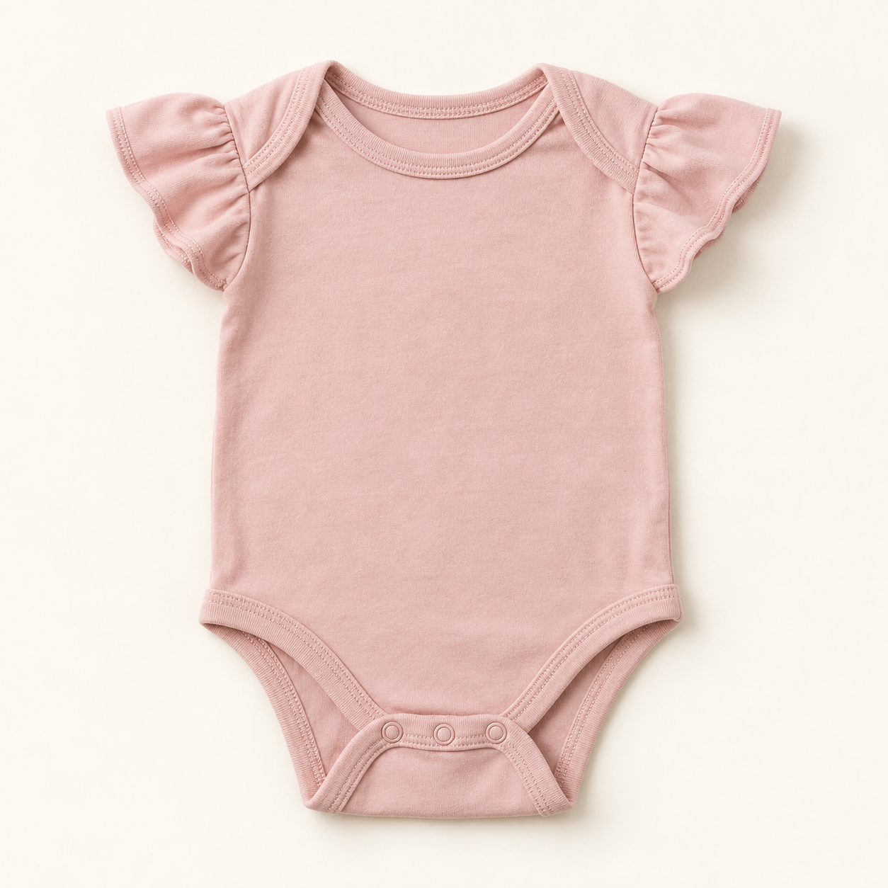 TEST – Blush Flutter Sleeve Baby Bodysuit
