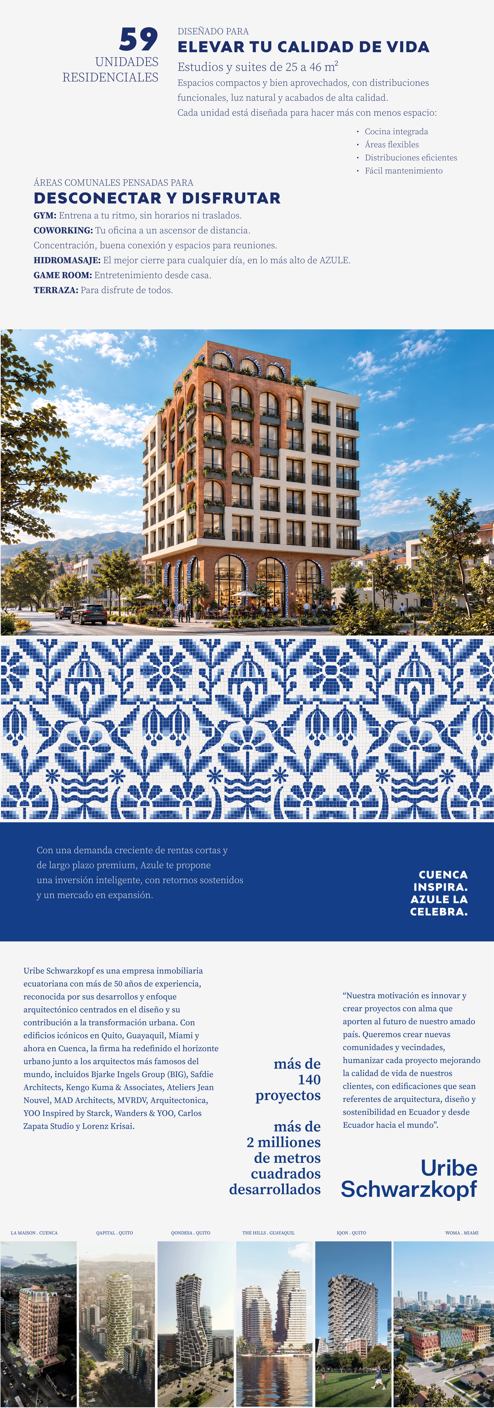 AZULE: unidades residenciales, amenidades, diseño y trayectoria de Uribe Schwarzkopf
