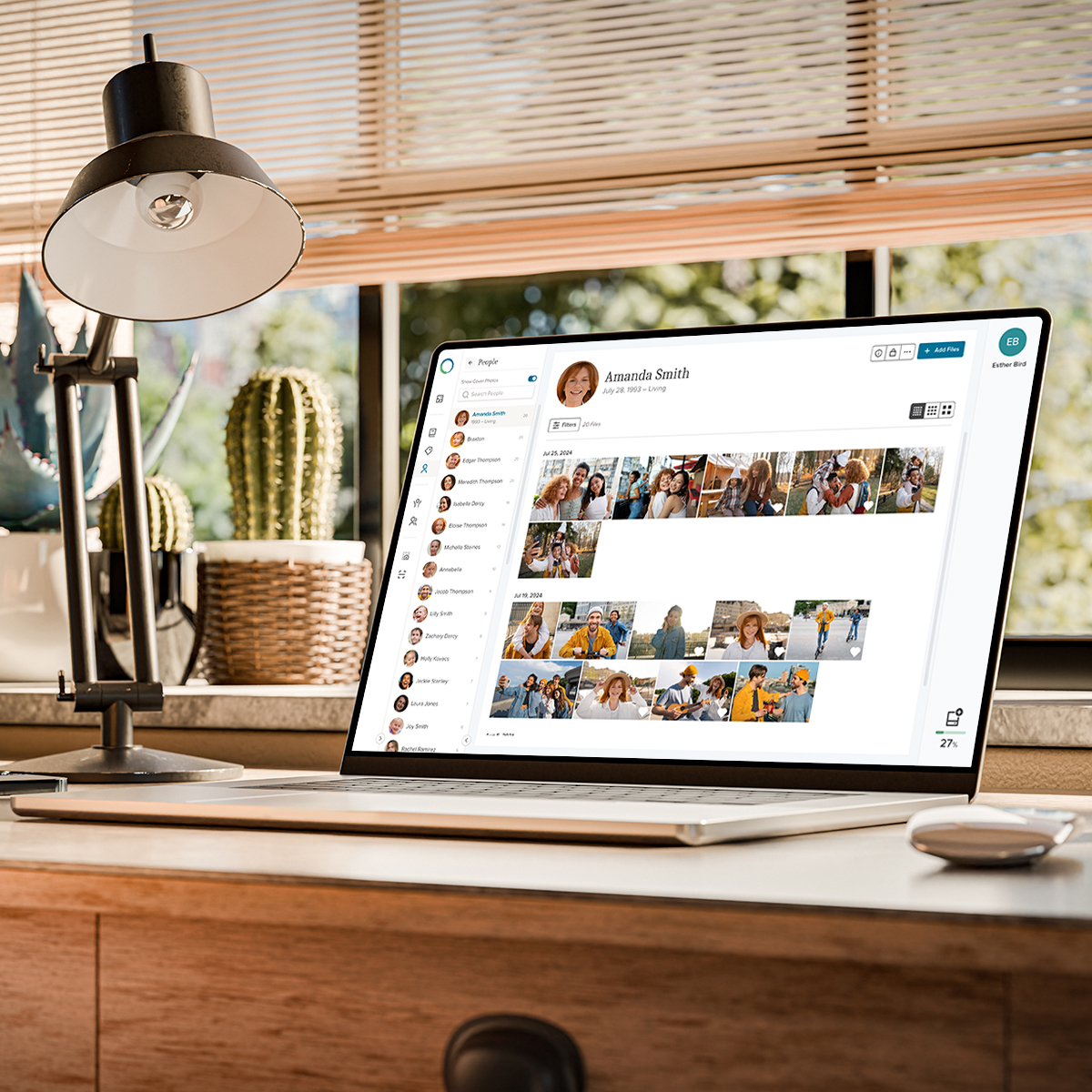 Organized digital photo library on a laptop, making photos easy to find and use for projects and sharing.