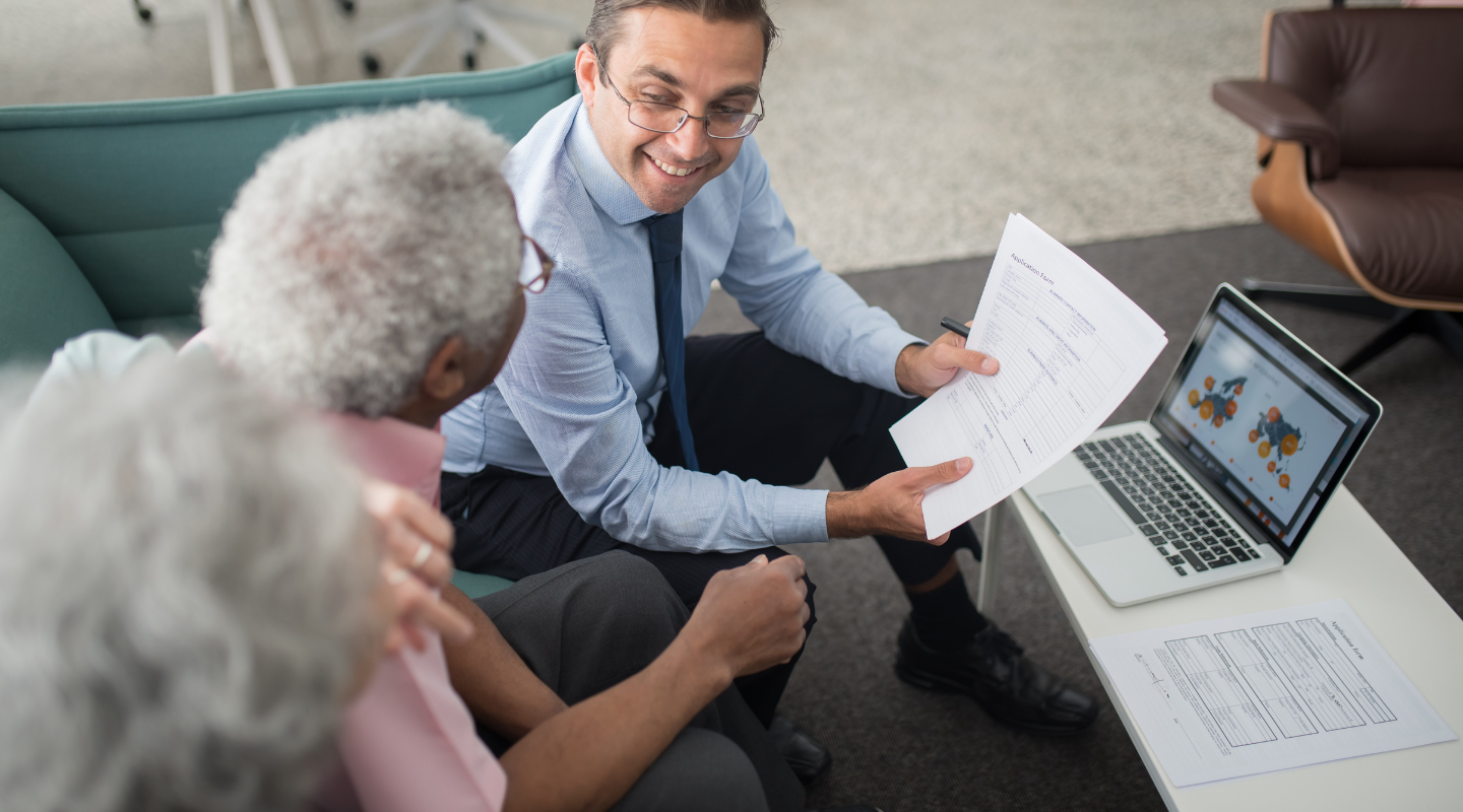 Gary Wendlowsky helping a Michigan client review Medicare options