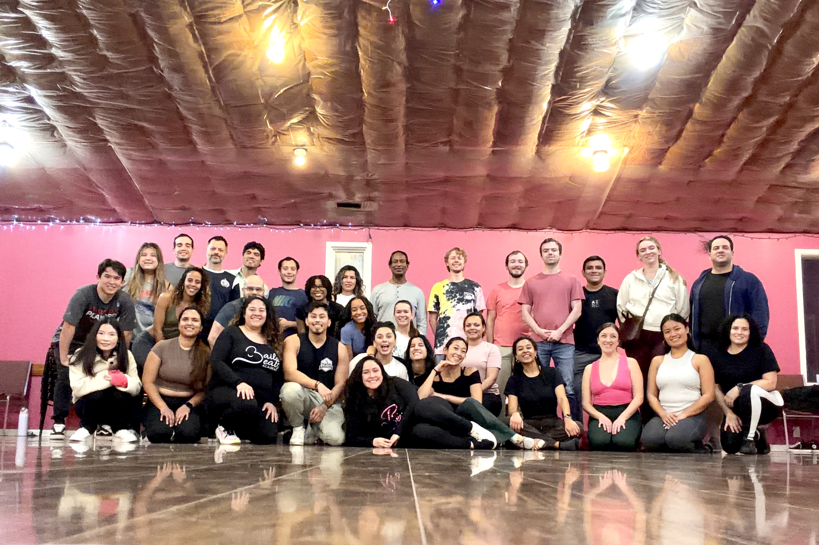 The Baila Beats Academy community together after class in Durham