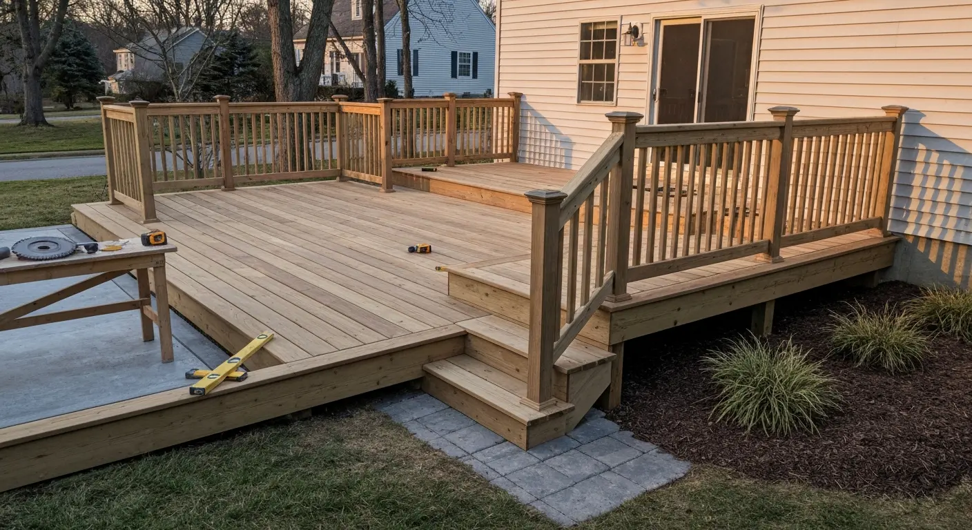Deck construction and patio project