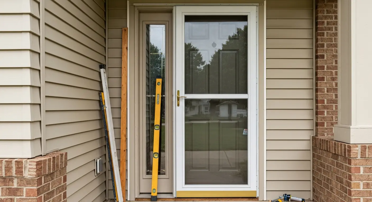Storm door installation