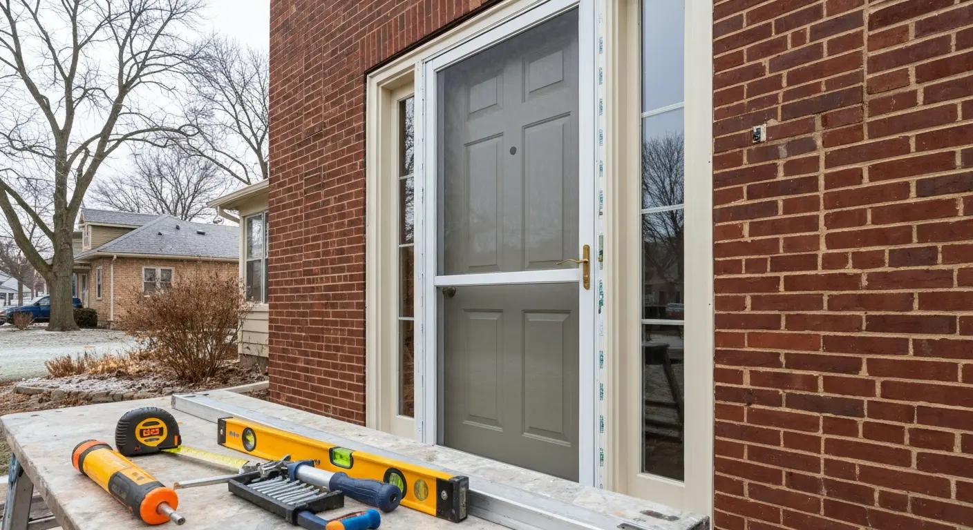 Storm door installation