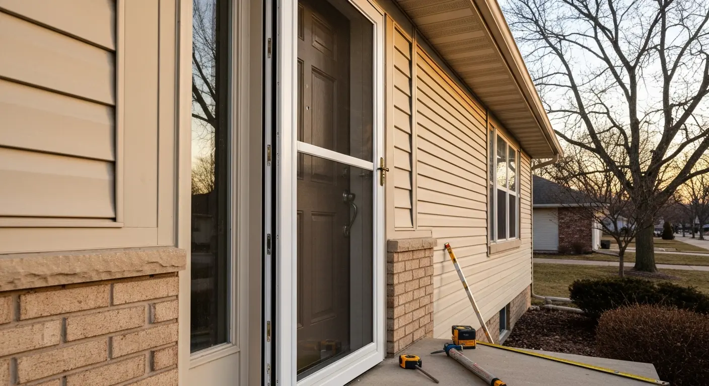 Custom storm door installation