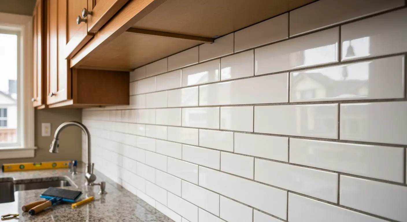 Kitchen backsplash installation