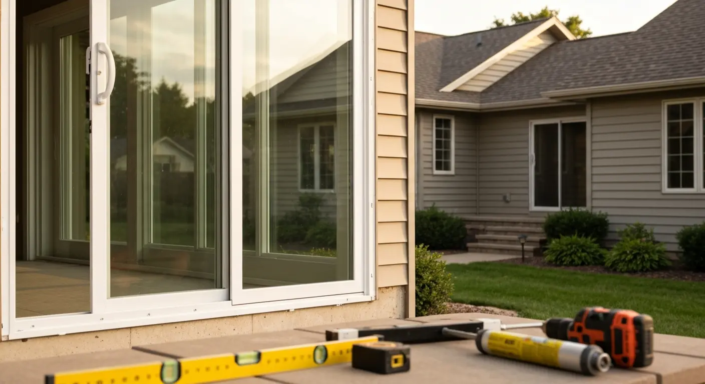 Exterior patio door installation