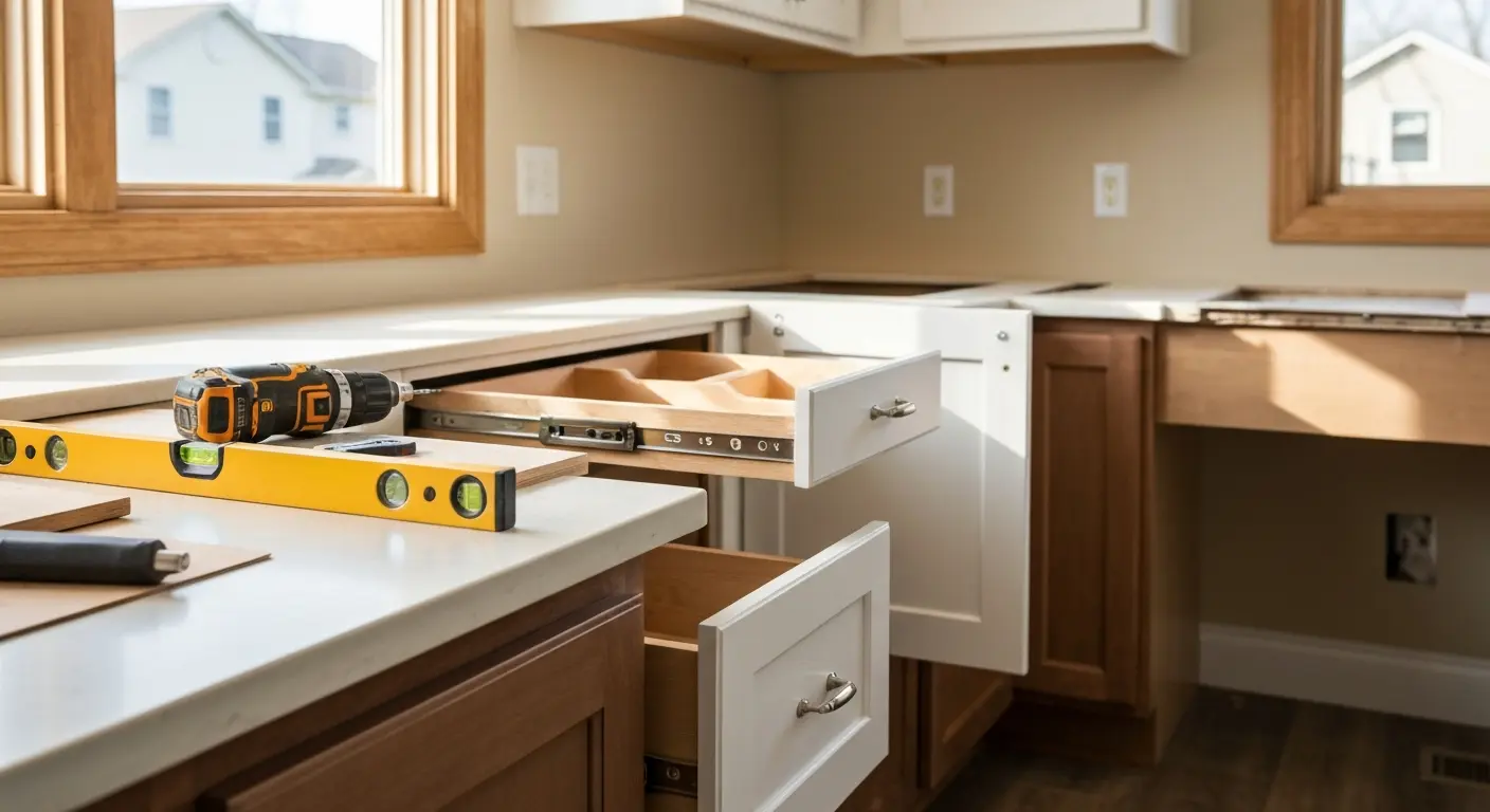Custom cabinet installation