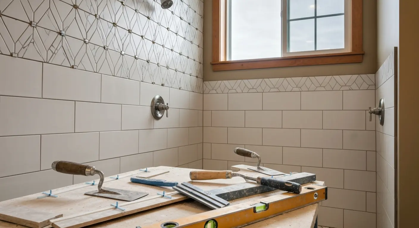 Bathroom tile installation
