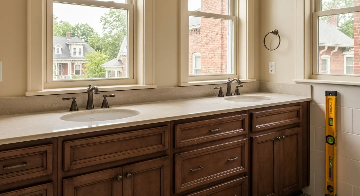 Modern bathroom vanity installation