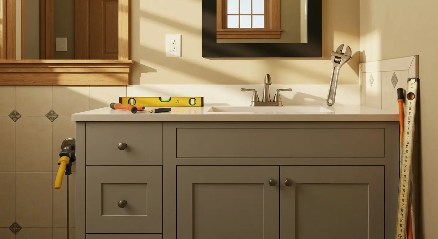 Bathroom vanity installation