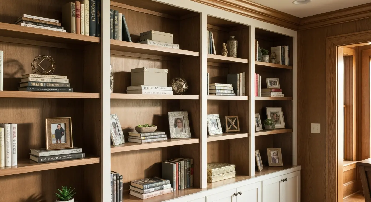 Built-in library shelving