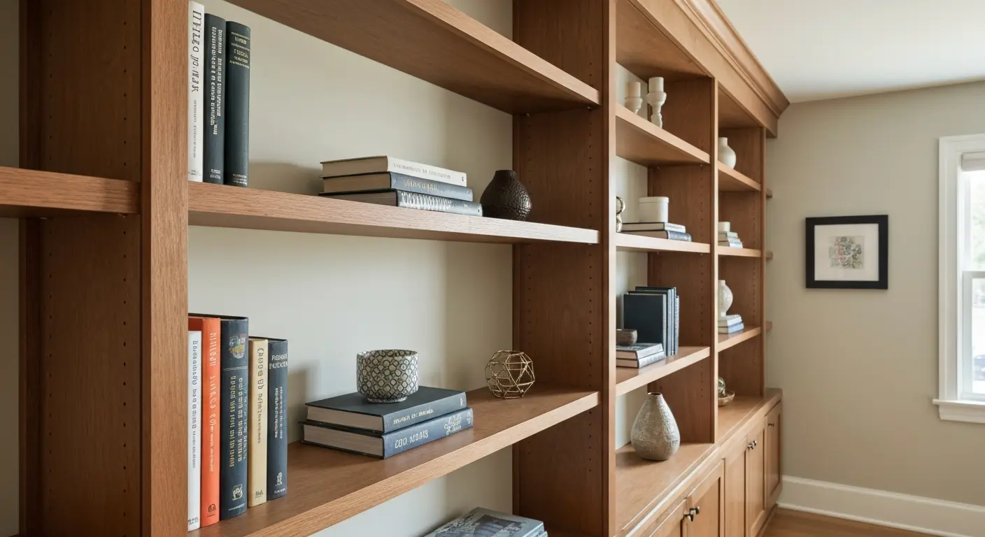 Built-in shelving and bookcases