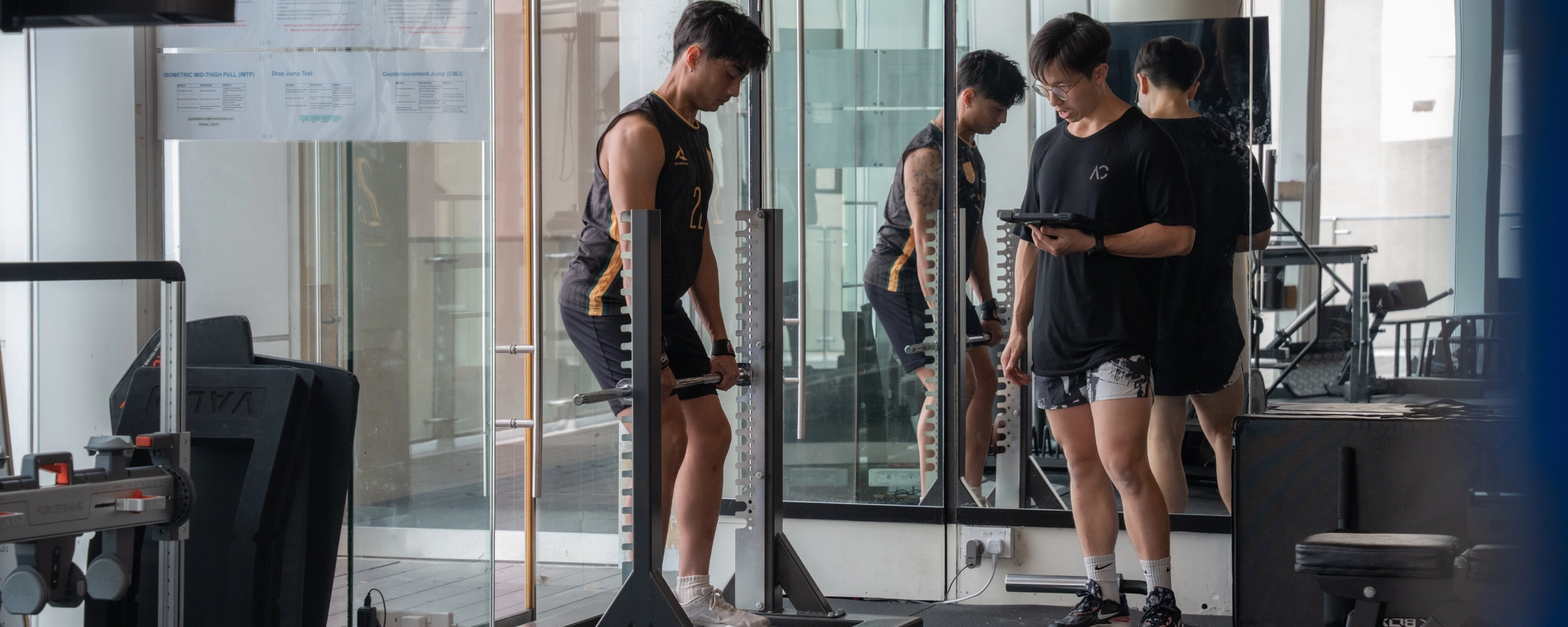 Athlete being assessed in Athletic performance lab