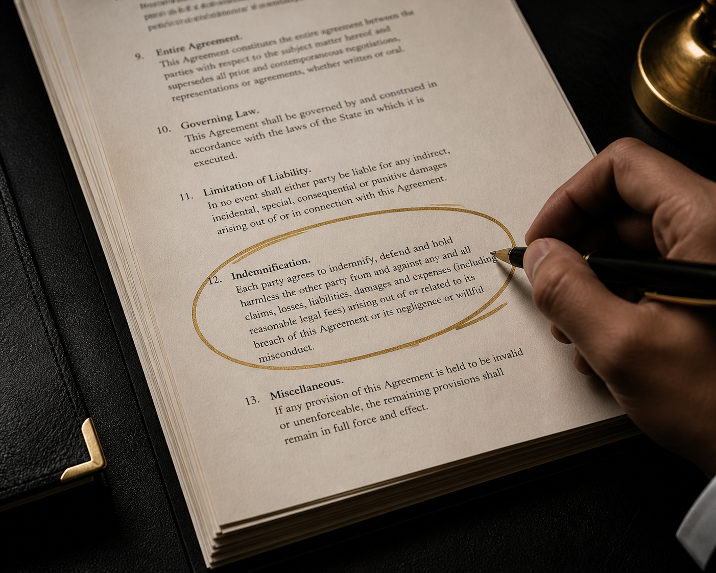 Indemnification clause under review Indemnification clause under review