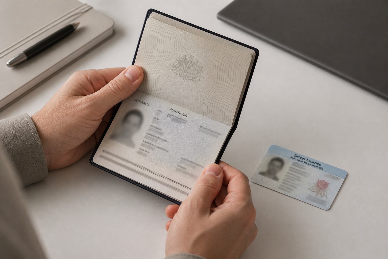 Checking travel documents and ID details