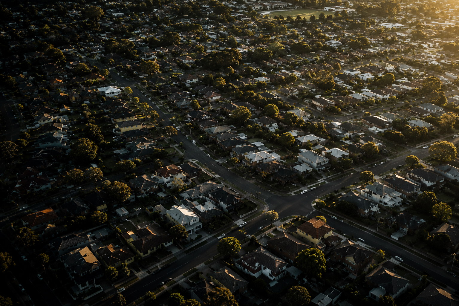 Suburban streets at golden hour Suburban streets at golden hour
