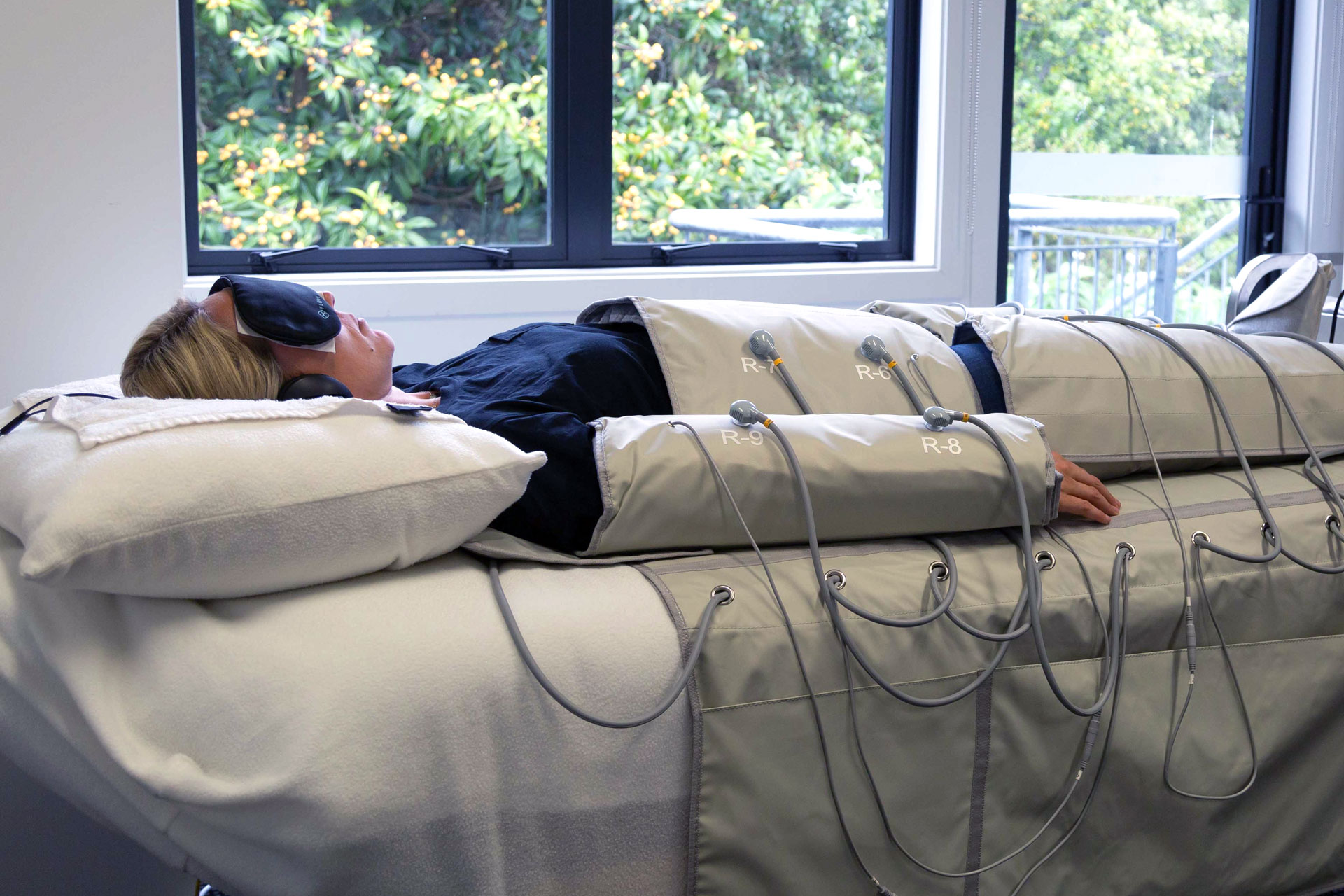 Guest relaxing during a session at ALBI