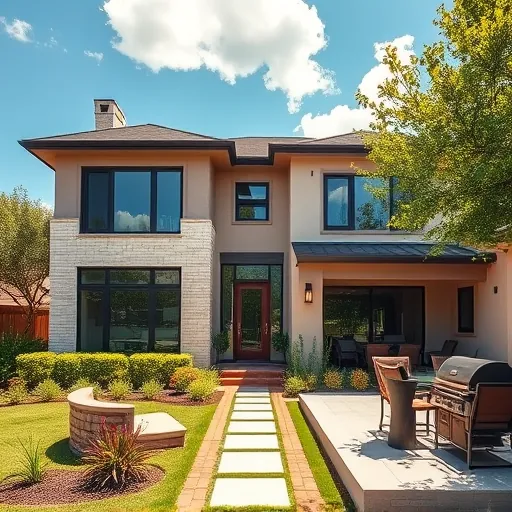 Completed home remodel in Zilker, TX with modern façade, vibrant landscaping, and inviting outdoor living space.