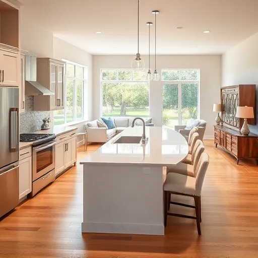 Beautifully renovated kitchen in Barton Creek TX with modern appliances, custom cabinetry, and quartz countertops.