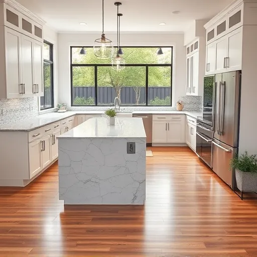 Freshly renovated Austin kitchen with sleek cabinetry, granite island, stainless steel appliances, and natural light.