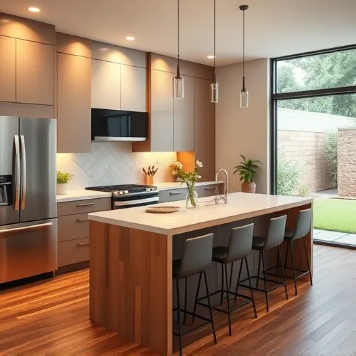 Recently remodeled kitchen in Austin with sleek cabinetry, stainless steel appliances, marble countertops, and natural light.