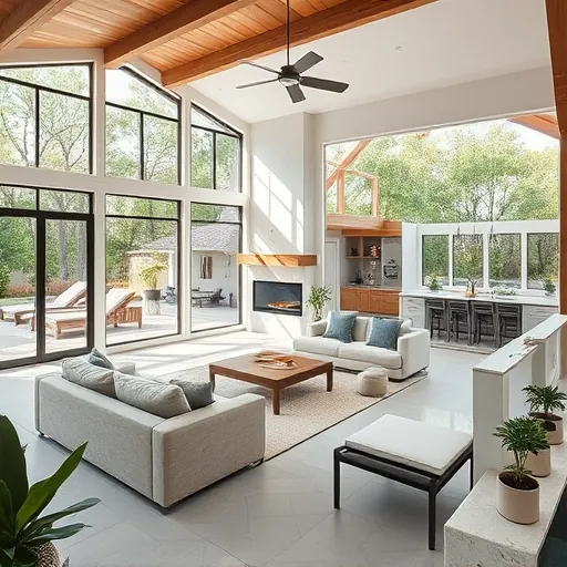 Home remodeling in Wimberley, TX featuring modern farmhouse design, open-concept living, and elegant furnishings.