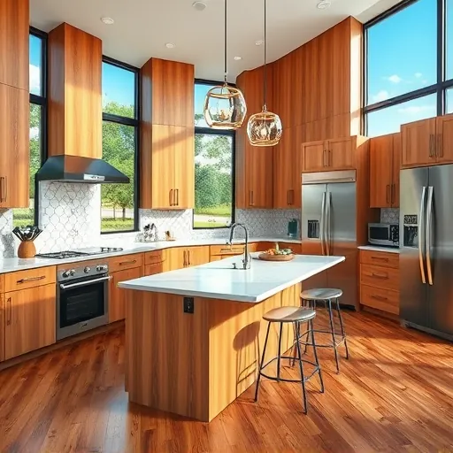 Remodeled kitchen in Zilker, TX with quartz countertops, stainless steel appliances, and custom wooden cabinetry.