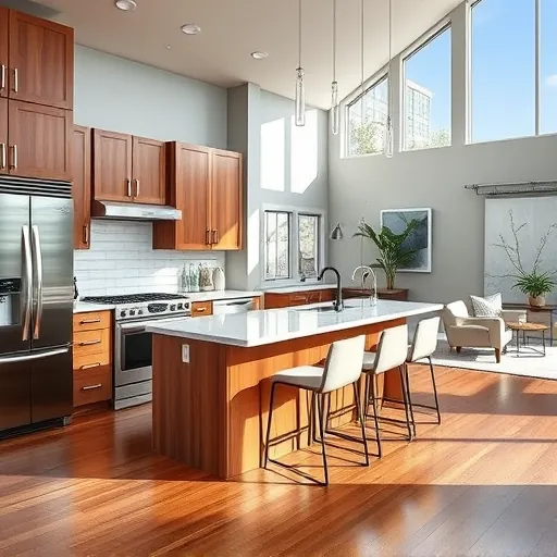 Modern kitchen remodel in Clarksville TX featuring stainless steel appliances, quartz countertops, and custom cabinetry.