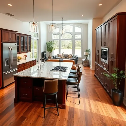 Modern Lakeway TX kitchen remodel featuring granite countertops, stainless appliances, and custom cabinetry with natural light.