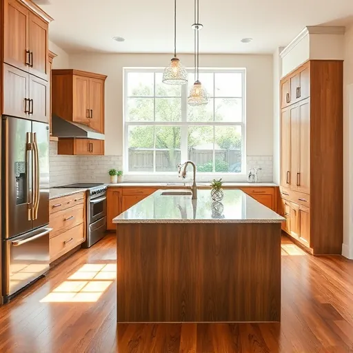 Recently remodeled kitchen in Oak Hill, TX with modern cabinetry, granite island, and elegant pendant lighting.