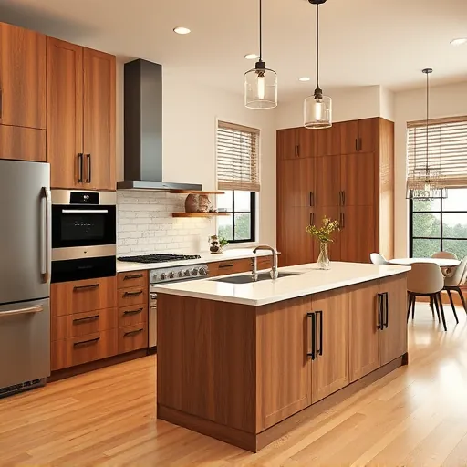 Recently remodeled kitchen in Mueller TX with modern cabinetry, quartz island, and stainless steel appliances.