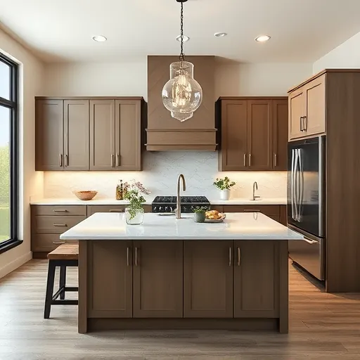 Modern Windsor Park kitchen featuring sleek cabinetry, quartz island, and vibrant lighting, showcasing luxury and design.