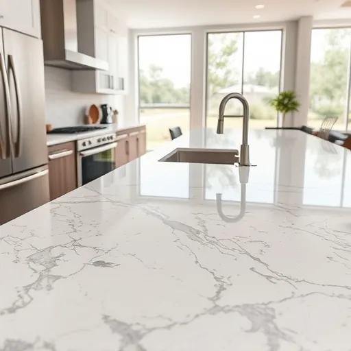 Modern Austin kitchen with polished granite countertop, stainless appliances, minimalist cabinetry, and natural light.