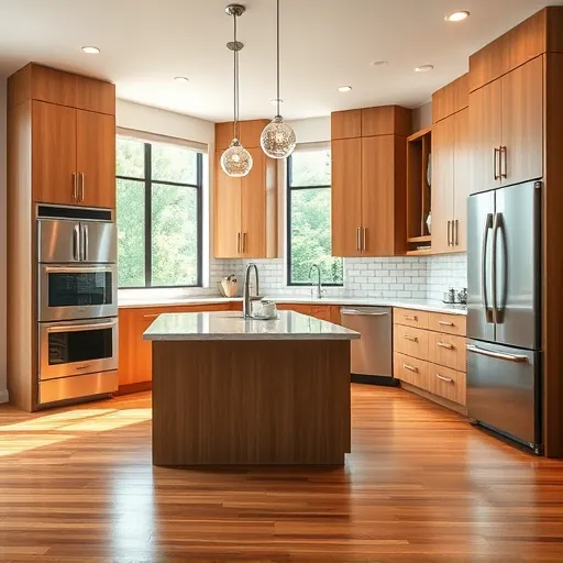 Newly renovated Bouldin Creek kitchen features modern cabinetry, quartz island, stainless steel appliances, and natural light.