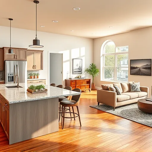 Completed home remodel in Sweetwater TX showcasing modern open-concept living, sleek kitchen, cozy decor, and warm ambiance.